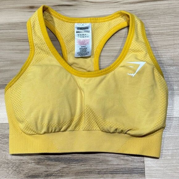 Gymshark Yellow Padded Sports Bra Women’s XS - Picture 1 of 3